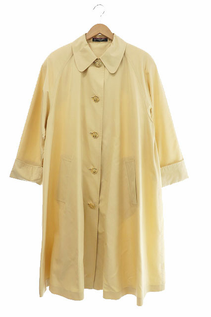 レオナール LEONARD ヴィンテージ ロゴ 花 金ボタン シルク ロング  