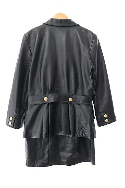 ロエベ LOEWE VINTAGE ヴィンテージ アナグラム 金ボタン レザー 