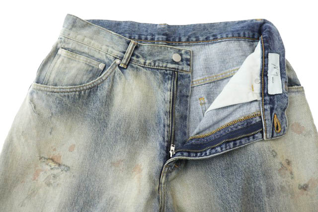 ANCELLM アンセルム 23SS SELVEDGE TAPERED 5P DENIM PANTS ダメージ 