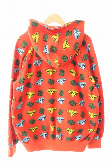 ビリオネアボーイズクラブ B.B.C DIAMOND & DOLLAR FULL ZIP HOODIE 