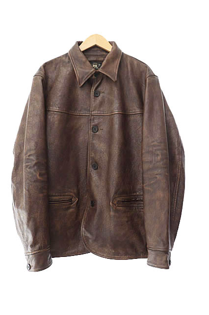 ダブルアールエル RRL COW LEATHER CAR COAT カウ レザー 牛革 カー  