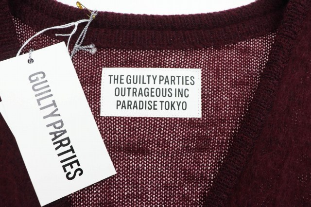 ワコマリア WACKO MARIA 22AW MOHAIR CARDIGAN BURGUNDY モヘア ニット 