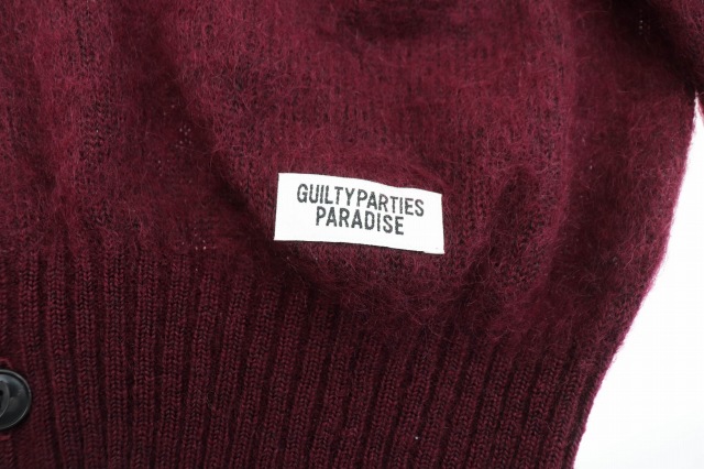 ワコマリア WACKO MARIA 22AW MOHAIR CARDIGAN BURGUNDY モヘア ニット 
