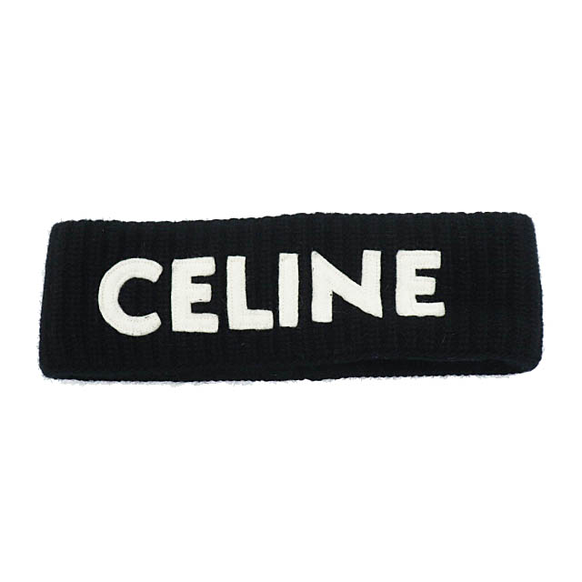 CELINE セリーヌ ウール アンゴラ ヘアバンド ヘッドバンド 黒 