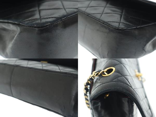 【中古】シャネル CHANEL 90s ヴィンテージ ラムスキン マトラッセ チェーン ショルダー バッグ 黒ブラック▲■240715 シャネル CHANEL 90s VINTAGE ヴィンテージ ラムスキン マトラッセ
