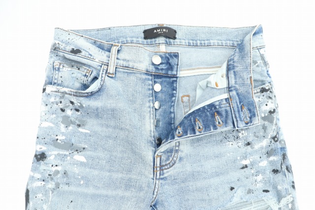 た amiri29デニム AMIRI(アミリ) ダメージ加工デニムパンツ ブラック サイズ 29｜【公式