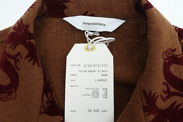 サスクワッチファブリックス SASQUATCH fabrix 24AW FLYING DRAGON OC