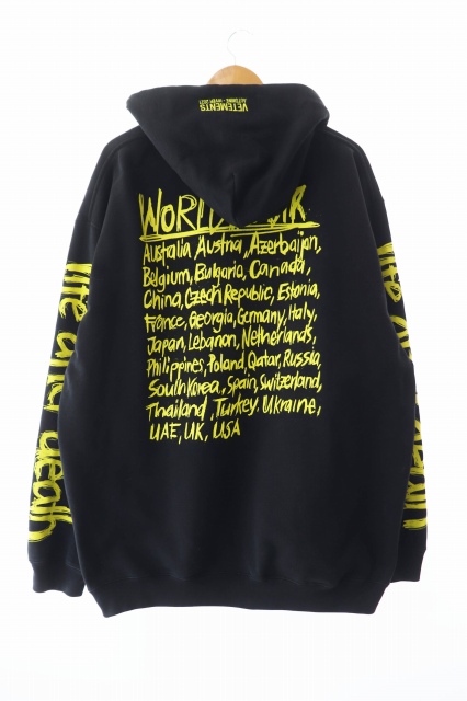 ヴェトモン ベトモン VETEMENTS 20AW World Tour Hoodie ワールド  
