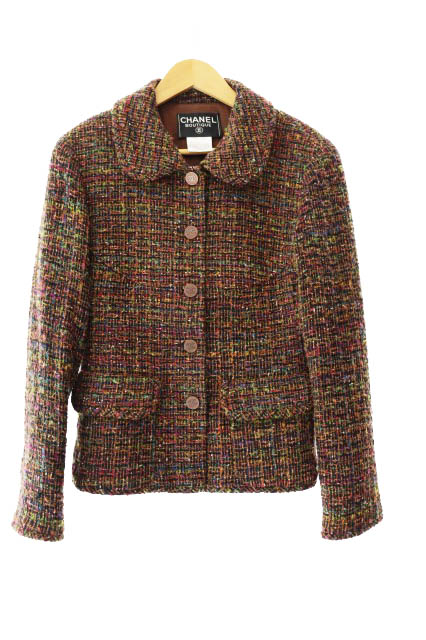 シャネル CHANEL 98A ヴィンテージ ツイード ジャケット カーディガン
