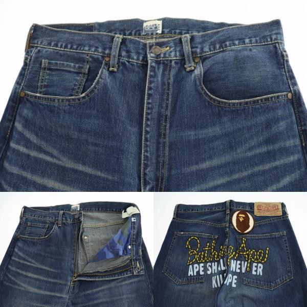 A BATHING APE デニムパンツ アベイシングエイプ A BATHING APE BAPE CHAMPION DENIM PANTS