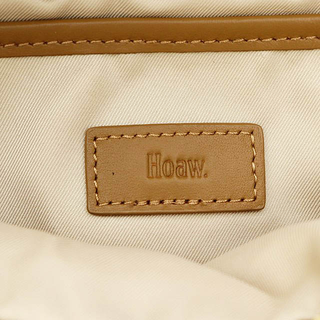 Hoaw. ハァウ ボア レザー切替 ボディ バッグ 白 茶 ホワイト ブラウン ブランド古着ベクトル 中古●▲260112 レディース