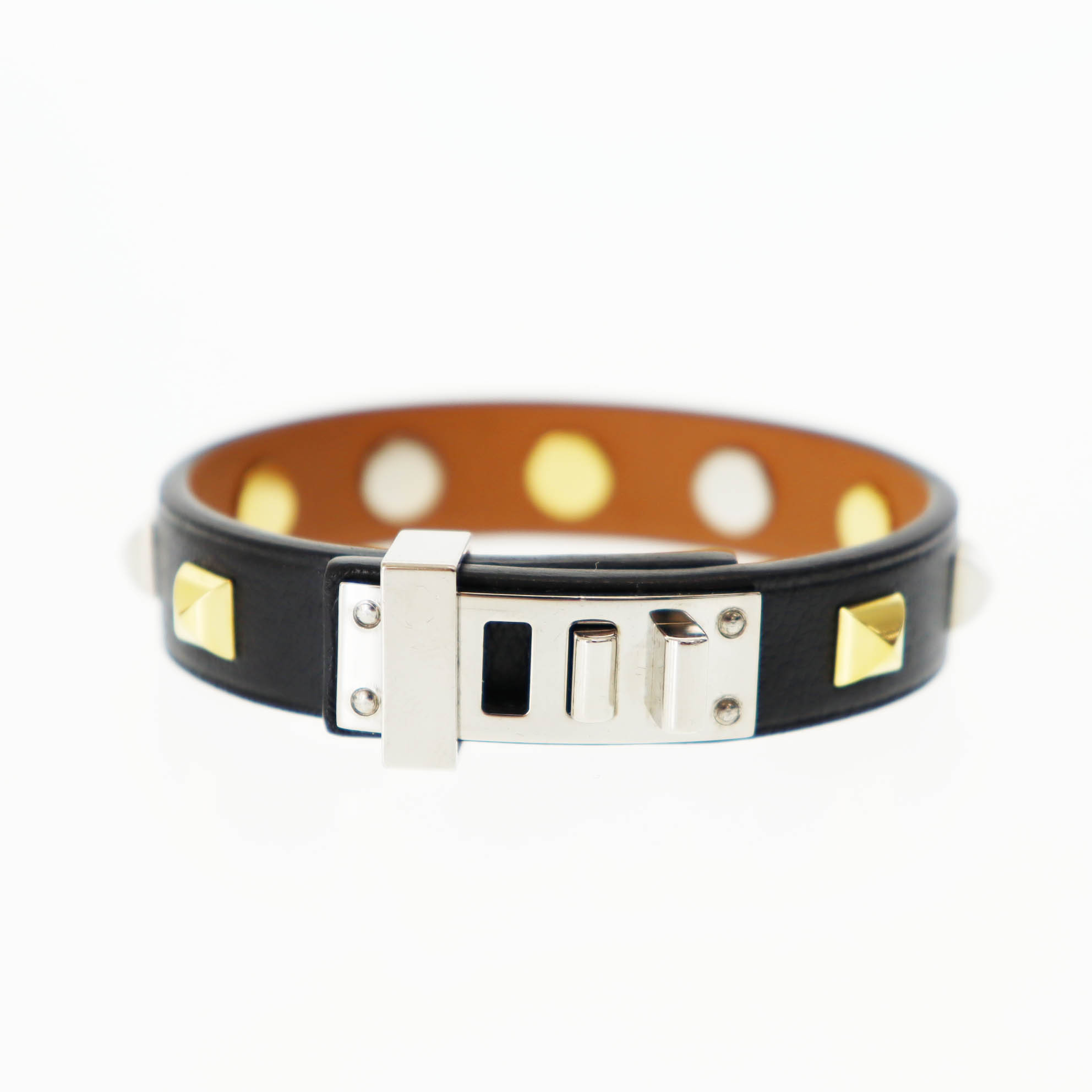 エルメス HERMES X刻印 ミニドッグ クルー カレ スタッズ レザー 
