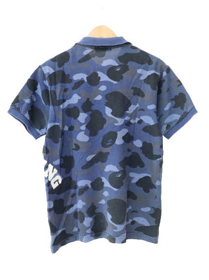 アベイシングエイプ A BATHING APE ブルー カモ 迷彩 ロゴ プリント 