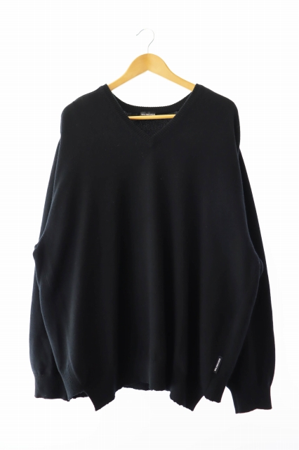 【中古】バレンシアガ 22SS カットオフ加工 オーバーサイズ Vネック カシミヤ ニット セーター M ☆AA★ 250805 バレンシアガ BALENCIAGA 22SS カットオフ加工 オーバーサイズ Vネック