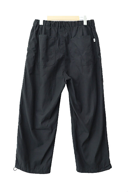 WAX ワックス 24SS LOOSE PANTS BLACK ルーズ タイプライター