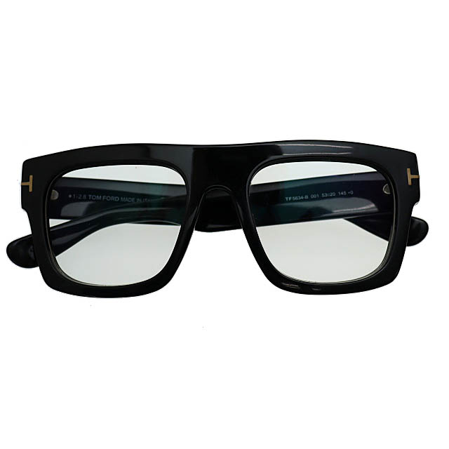 トムフォード TOM FORD Blue Control ブルーライト カット 度入り 眼鏡 メガネ めがね アイウェア TF5634-B 53□20 145 黒 ブラック ブランド古着ベクトル 中古☆AA★▲■250817 メンズ