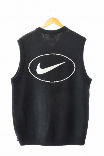 【中古】シュプリーム SUPREME ×NIKE ナイキ 25SS Sweater Vest セーター ベスト L 黒 ブラック ☆AA★■ 250906 シュプリーム SUPREME ×NIKE ナイキ 25SS Sweater Vest セーター