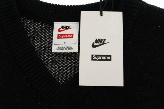 【中古】シュプリーム SUPREME ×NIKE ナイキ 25SS Sweater Vest セーター ベスト L 黒 ブラック ☆AA★■ 250906 シュプリーム SUPREME ×NIKE ナイキ 25SS Sweater Vest セーター