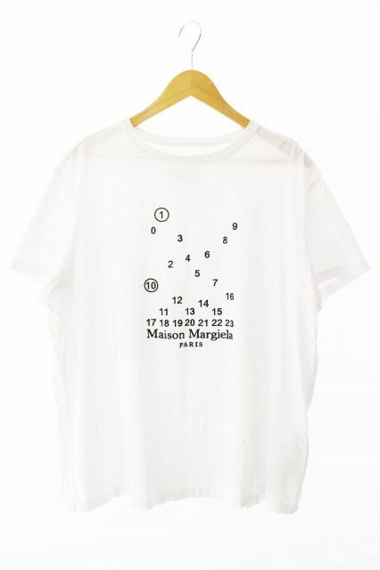 メゾンマルジェラ Maison Margiela ナンバー ロゴ刺繍 半袖Tシャツ L 
