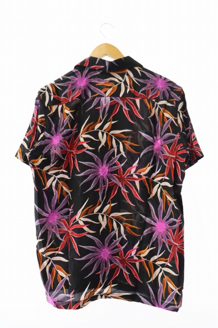 【中古】ワコマリア WACKO MARIA 16SS オープンカラー アロハシャツ L 黒 ブラック ☆AA★ 250907 ワコマリア WACKO MARIA 16SS オープンカラー アロハシャツ L 黒