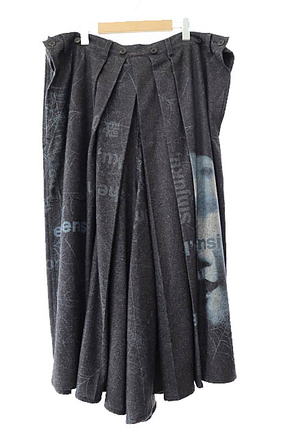 【中古】ヨウジヤマモト ブラック スキャンダル YOHJI YAMAMOTO 18AW 蜘蛛おかめフラノ 袴 ハカマ パンツ●250919 ヨウジヤマモト ブラック スキャンダル YOHJI YAMAMOTO BLACK Scandal