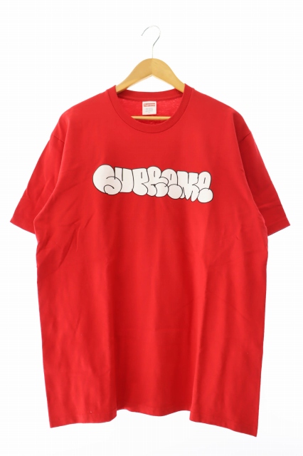 【中古】シュプリーム SUPREME 25SS run Tee Red ホームラン ロゴ プリント 半袖Tシャツ L レッド ☆AA★ 250908 シュプリーム SUPREME 25SS Homerun Tee Red ホームラン ロゴ プリント