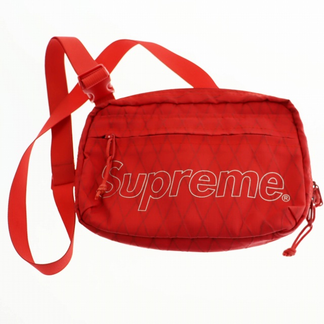 (新品未使用)SUPREME 18AW ショルダーバッグ レッド 赤 シュプリーム SUPREME 18AW Shoulder Bag ロゴ プリント