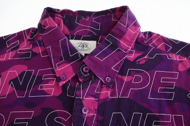 アベイシングエイプ A BATHING APE パープルカモ 長袖シャツ