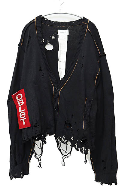 ダブレット doublet 25SS RECYCLE DENIM YARN CARDIGAN リサイクル 