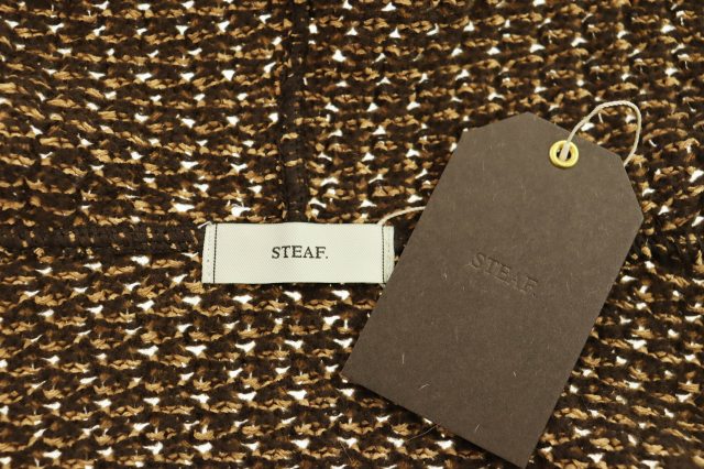 【中古】STEAF スティーフトライブ ウィービング フーディー ニット パーカー OUINOA BROWN S25AW-K02 L ブラウン●■ STEAF スティーフ TRIBE WEAVING HOODIE トライブ ウィービング