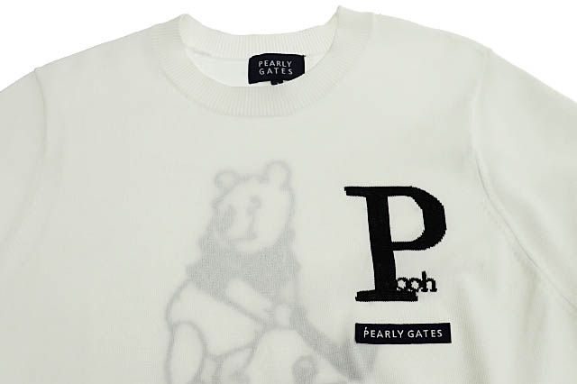 新品 パーリーゲイツ×Disney POOH プーニット セーター(4)M/白 パーリーゲイツ PEARLY GATES ディズニー 100周年 コラボ プーさん