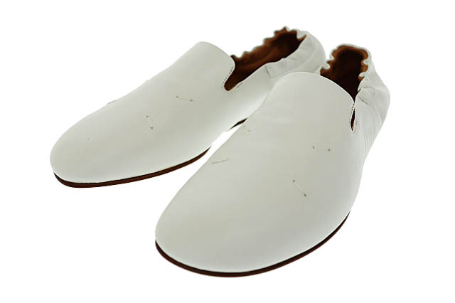 【中古】メゾンマルジェラ Maison Margiela Kiki キキ フラット スリッポン シューズ S58WR0093 37白●▲■251014 メゾンマルジェラ Maison Margiela Kiki キキ レザー フラット