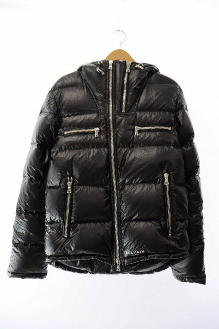 【中古】バルマン BALMAIN マルチジップ ダウン ジャケット TP009X112 46 黒 ブラック ● 251015 バルマン BALMAIN マルチジップ ダウン ジャケット TP009X112 46 黒