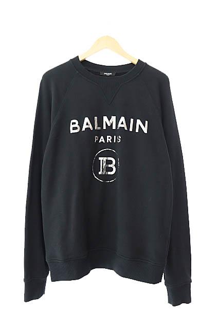 バルマン BALMAIN 23AW Metallic Flock Logo Sweatshirt メタリック 