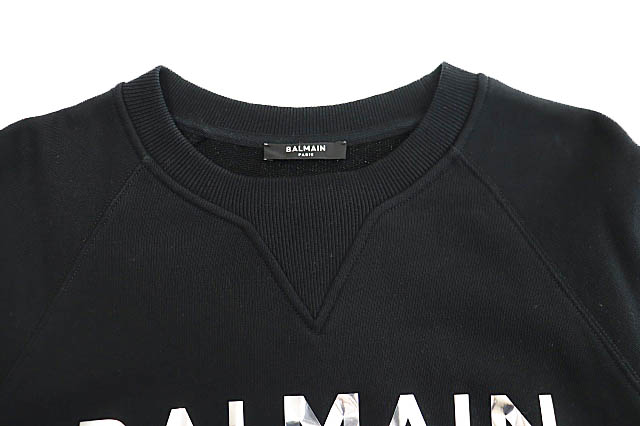バルマン BALMAIN 23AW Metallic Flock Logo Sweatshirt メタリック 