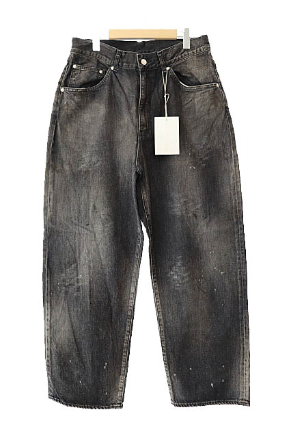 ANCELLM アンセルム 25AW AGING01 BLACK ダメージ加工 ワイド デニム 