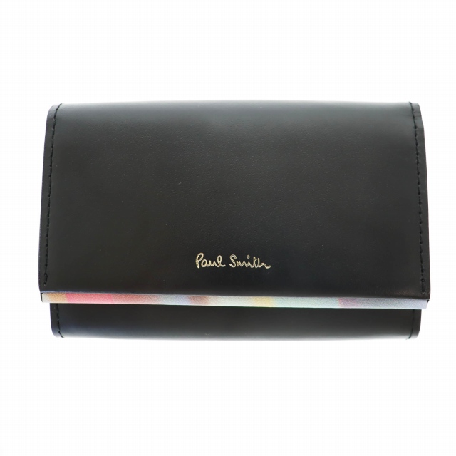 【中古】ポールスミス PAUL SMITH スプレースワームトリム カードケース 名刺入れ 黒 ブラック ●▲ 251112 ポールスミス PAUL SMITH スプレースワームトリム カードケース 名刺