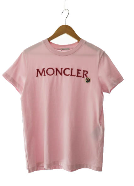 【中古】モンクレール MONCLER 24SS MAGLIA MANICHE CORTE マニッシュ コルテ ロゴ刺繍 半袖Tシャツ S ピンク●251106 モンクレール MONCLER 24SS MAGLIA MANICHE CORTE マニッシュ コルテ