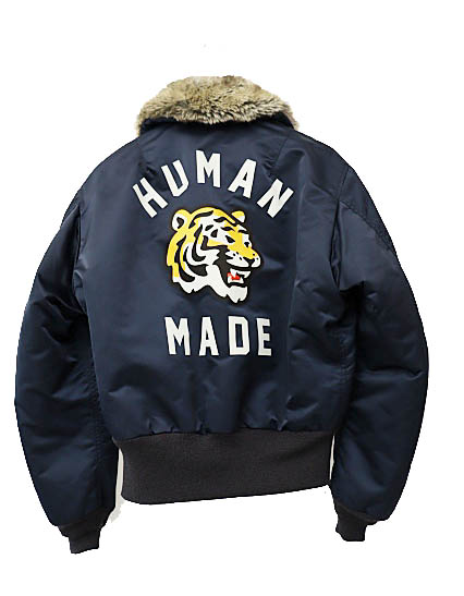 ヒューマンメイド HUMAN MADE 24AW Flight Jacket Navy ロゴ 虎 