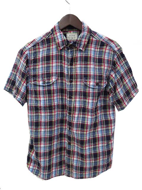 美品 Kato Basic カトー ベーシック Lot Bsc043 チェック 半袖 リネン