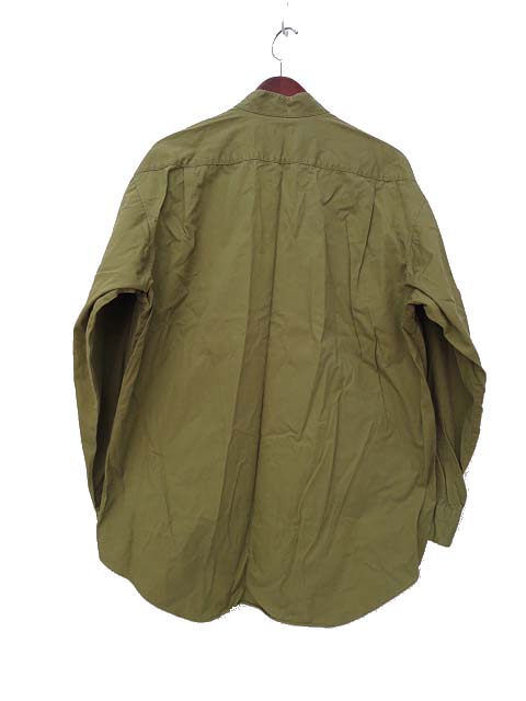 Interperson シンプル 長袖 マオカラー コットン シャツ Ll カーキ メンズ 036 ベクトルパーク