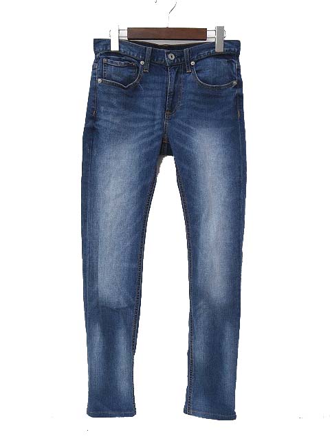 Gu ジーユー シンプル ストレッチ デニム スキニー パンツ 28 ブルー