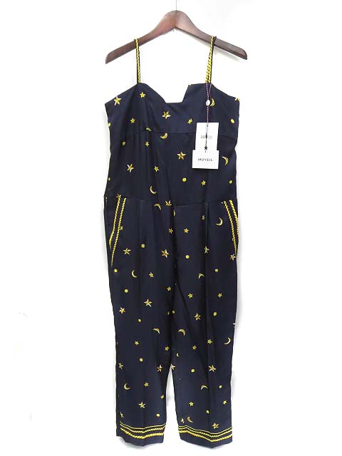 未使用 Muveil Converse Tokyo ミュベール コンバーストウキョウ 6fp 903 星 スター プリント コンビネゾン オールインワン サロペット F ネイビー レディース 036 ベクトルパーク