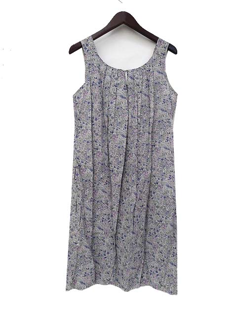 マカフィー Macphee トゥモローランド ワンピース 38 ホワイト ブルー ノースリーブ 花柄 ミニ レディース 036 ベクトルパーク