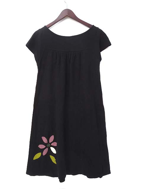 ホコモモラデシビラ Jocomomola De Sybilla ワンピース 40 L 黒 ブラック コットン ノースリーブ ミニ 刺繍 レディース 036 ベクトルパーク
