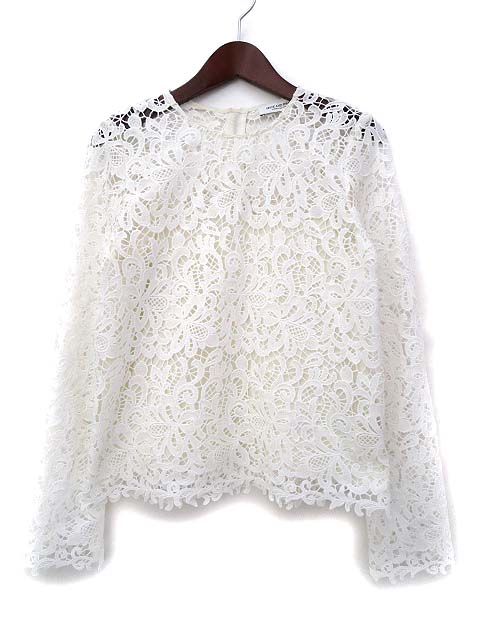 スピック スパン Spick Span カットソー 白 ホワイト ポリエステル 長袖 総レース インナーキャミ付き レディース 036 ベクトルパーク