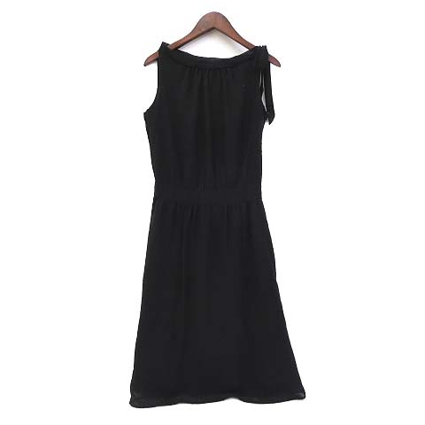 ドゥファミリィ ドゥファミリー Do Family Company Limited ワンピース M 黒 ブラック ノースリーブ リボン シャドー ドット レディース 036 ベクトルパーク