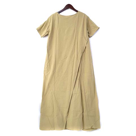 コンテンポ Contempo Yaeca ワンピース S ベージュ コットン 半袖 マキシ 無地 シンプル ラップドレス レディース 036 ベクトルパーク