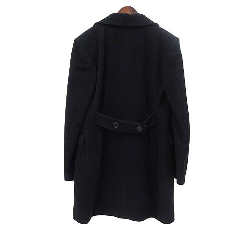 PRADA ブラック ウール ピーコート 44 【公式通販】