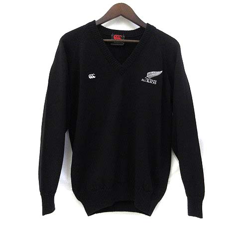 カンタベリー CANTERBURY of new zealand ニット S 黒 ブラック ロゴ 